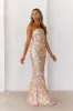 Golden Spark Sequin Strapless Maxi Dress Multi sold by Hello Molly