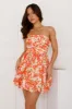 Everlasting Devotion Strapless Bubble Mini Dress Orange sold by Hello Molly