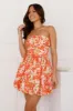 Everlasting Devotion Strapless Bubble Mini Dress Orange sold by Hello Molly
