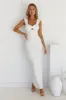 Upscale Ribbed Maxi Dress White sold by Hello Molly