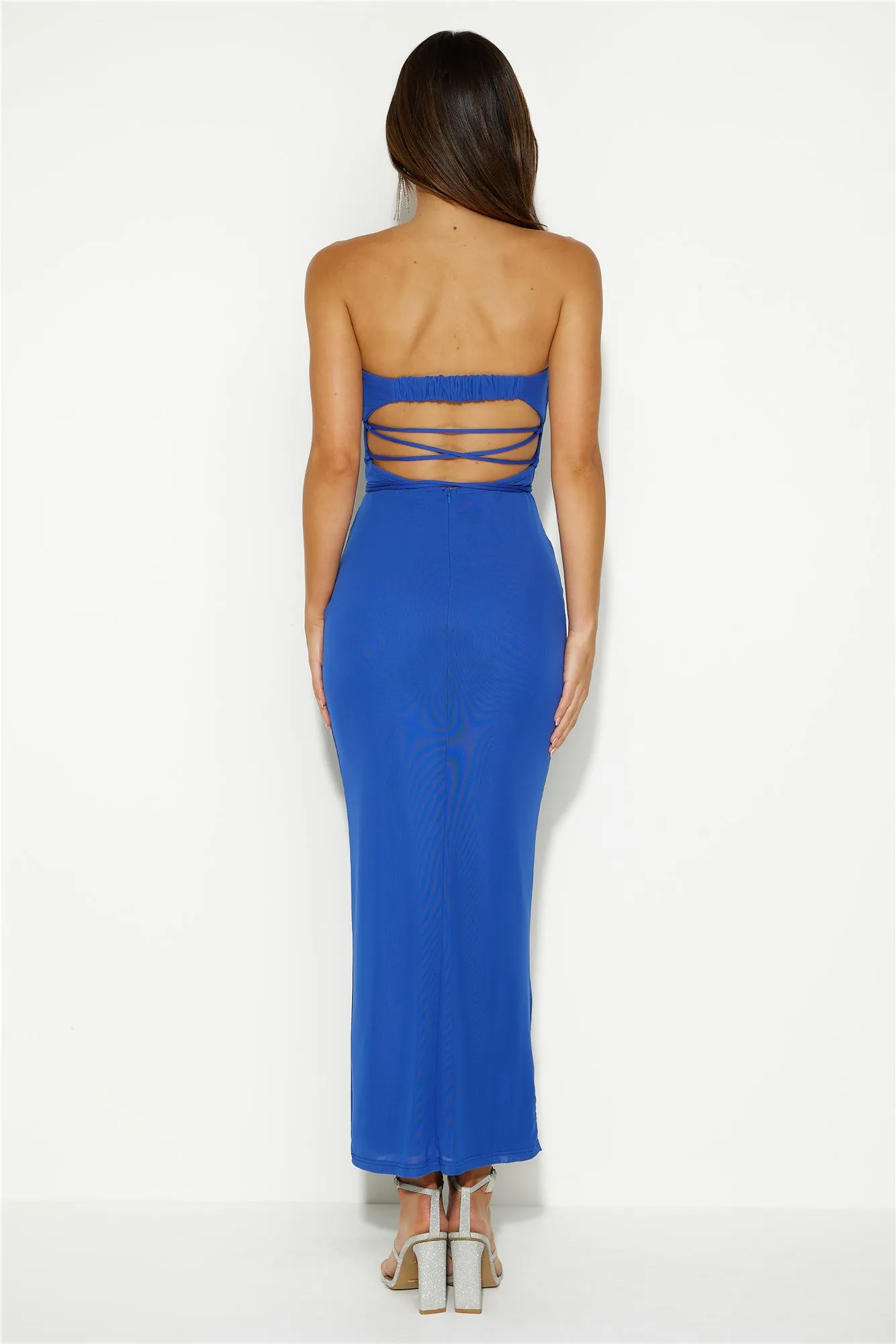 Look In The Mirror Mesh Midi Dress Blue sold by Hello Molly product image thumbnail 5