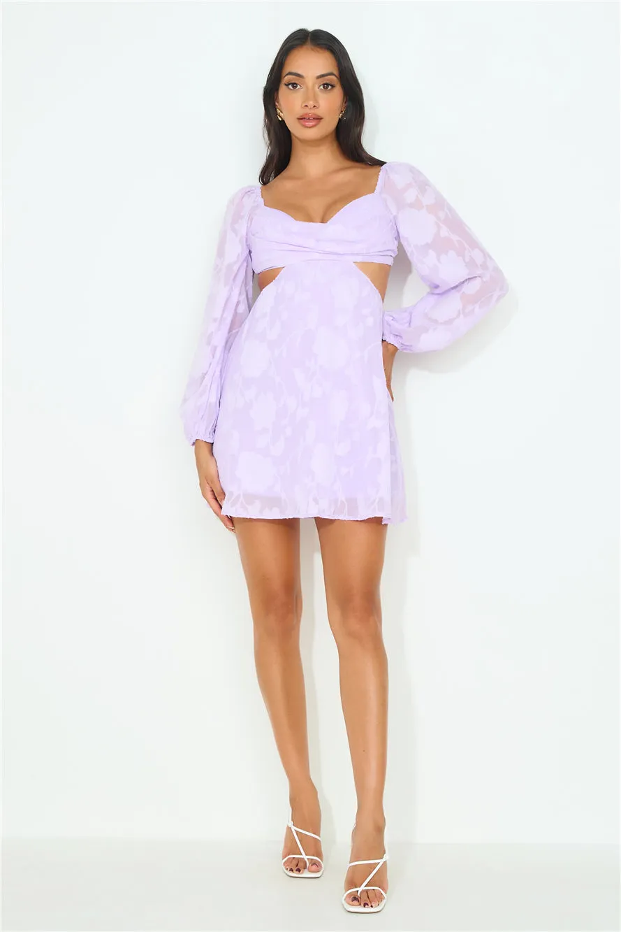 Dainty Long Sleeve Mini Dress Lilac sold by Hello Molly