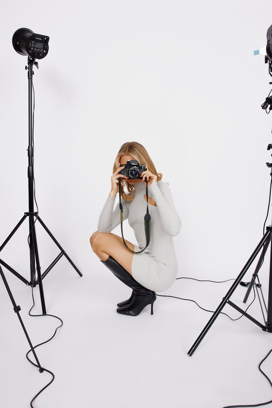 Nyc Winter Ribbed Long Sleeve Mini Dress Grey sold by Hello Molly product image thumbnail 5