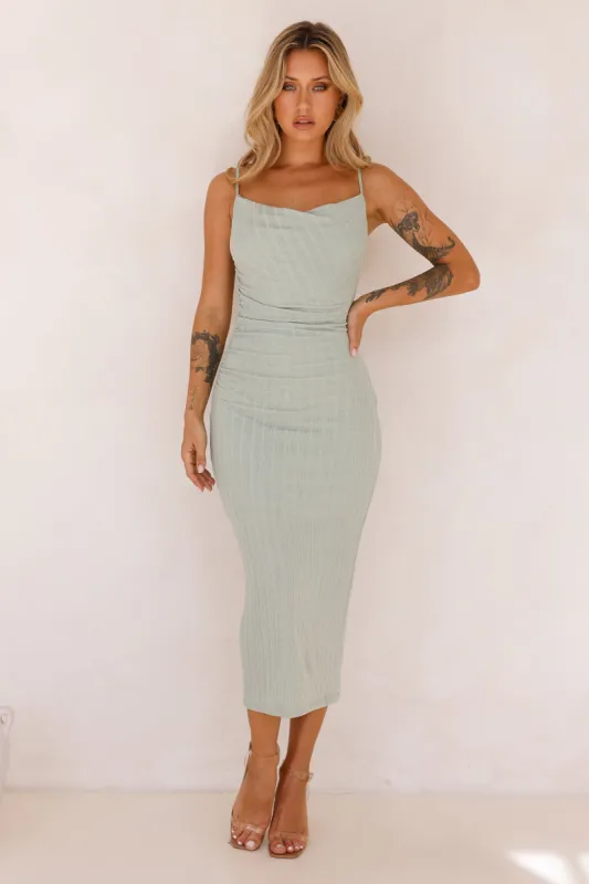 Impressing All Midi Dress Sage sold by Hello Molly