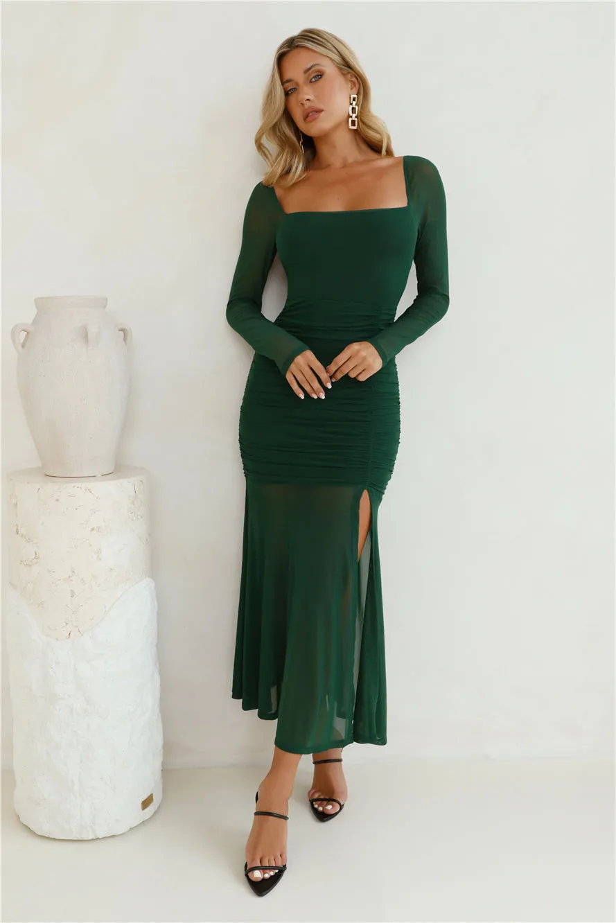 Grand Gesture Long Sleeve Mesh Maxi Dress Green sold by Hello Molly product image thumbnail 2