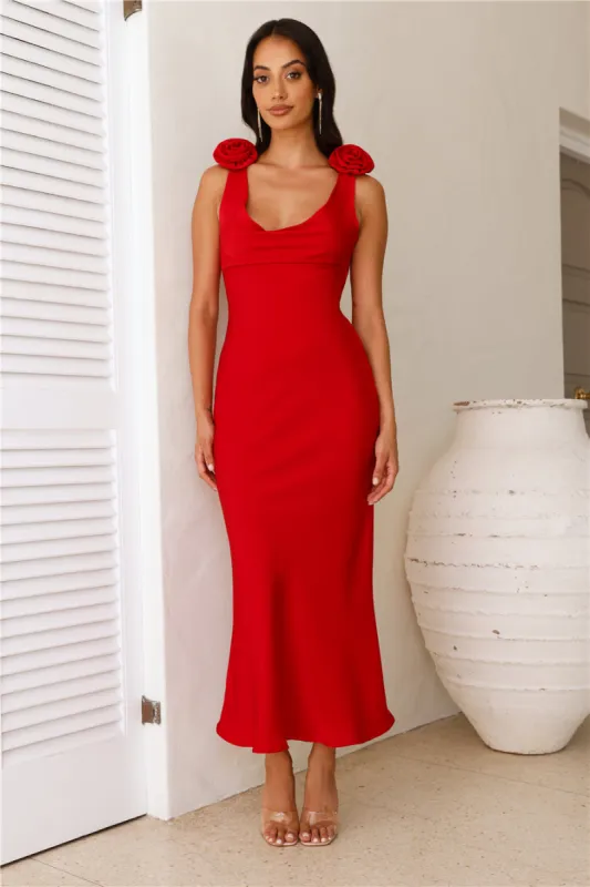 Event Of All Events Satin Maxi Dress Red sold by Hello Molly