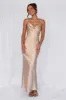 HELLO MOLLY The Penelope Cowl Satin Maxi Dress Champagne sold by Hello Molly