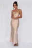 HELLO MOLLY The Penelope Cowl Satin Maxi Dress Champagne sold by Hello Molly