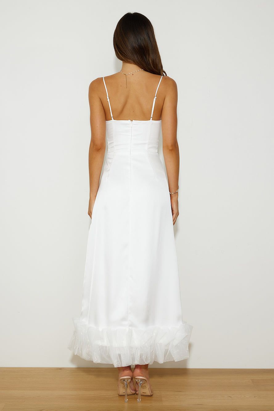 All Your Attention Satin Maxi Dress White sold by Hello Molly product image thumbnail 5