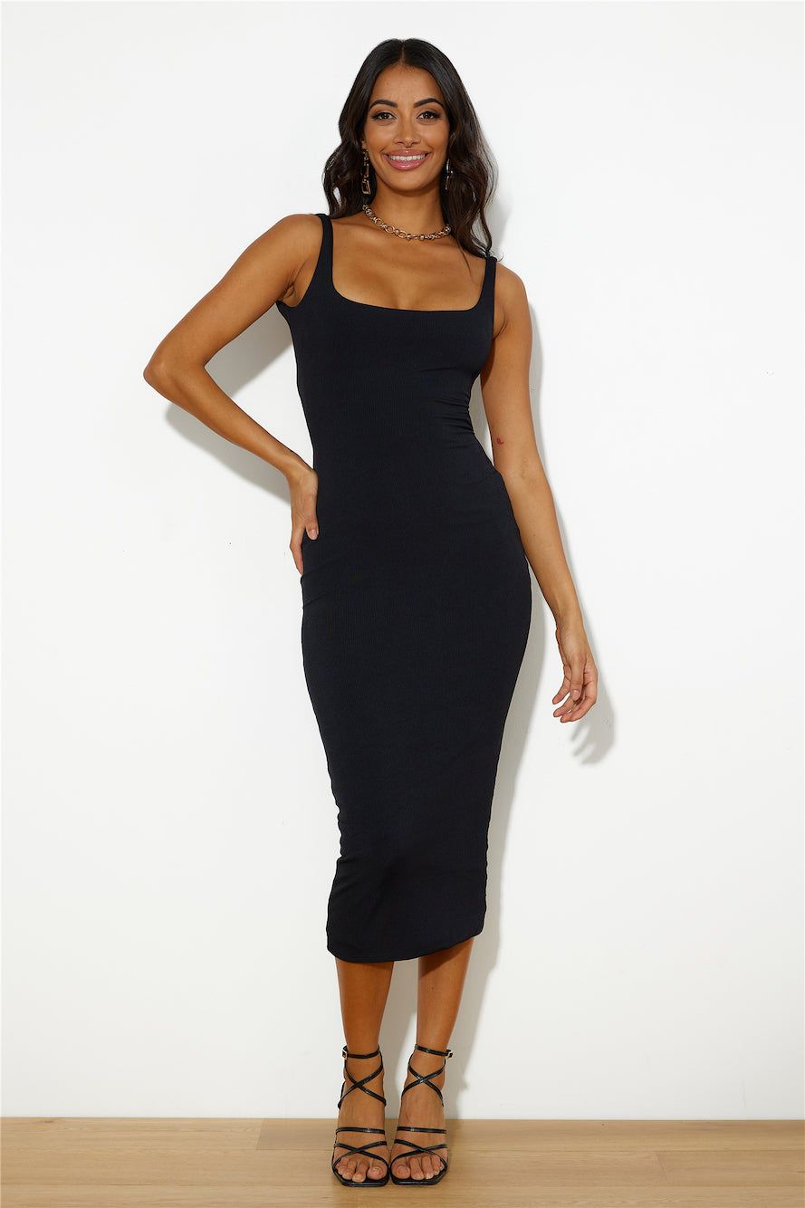 Girls' Night Ribbed Midi Dress Black sold by Hello Molly product image thumbnail 4