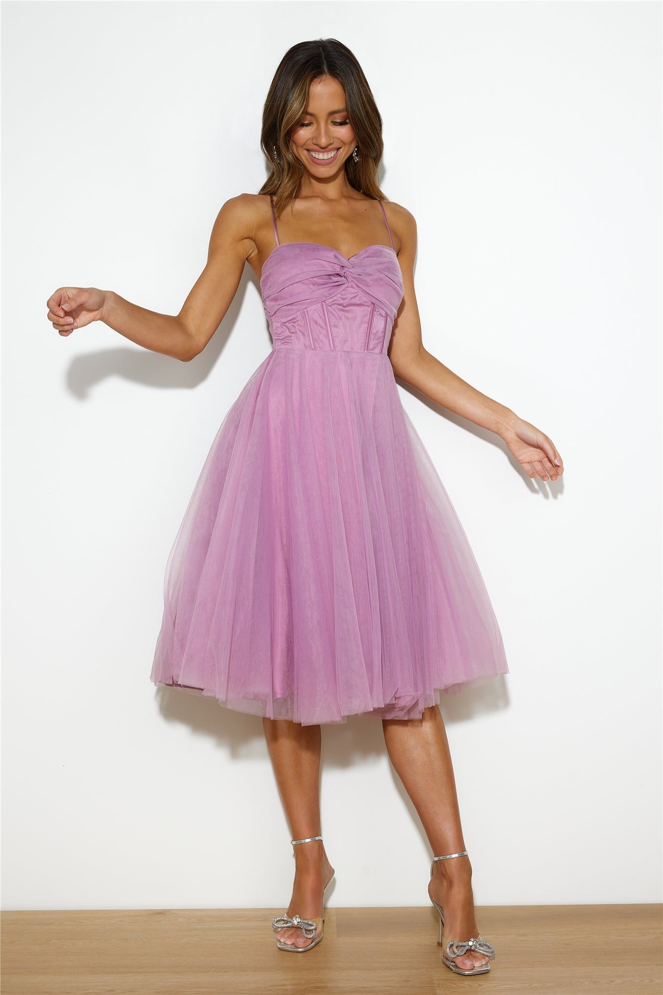 Glam Feeling Tulle Midi Dress Pink sold by Hello Molly product image thumbnail 4