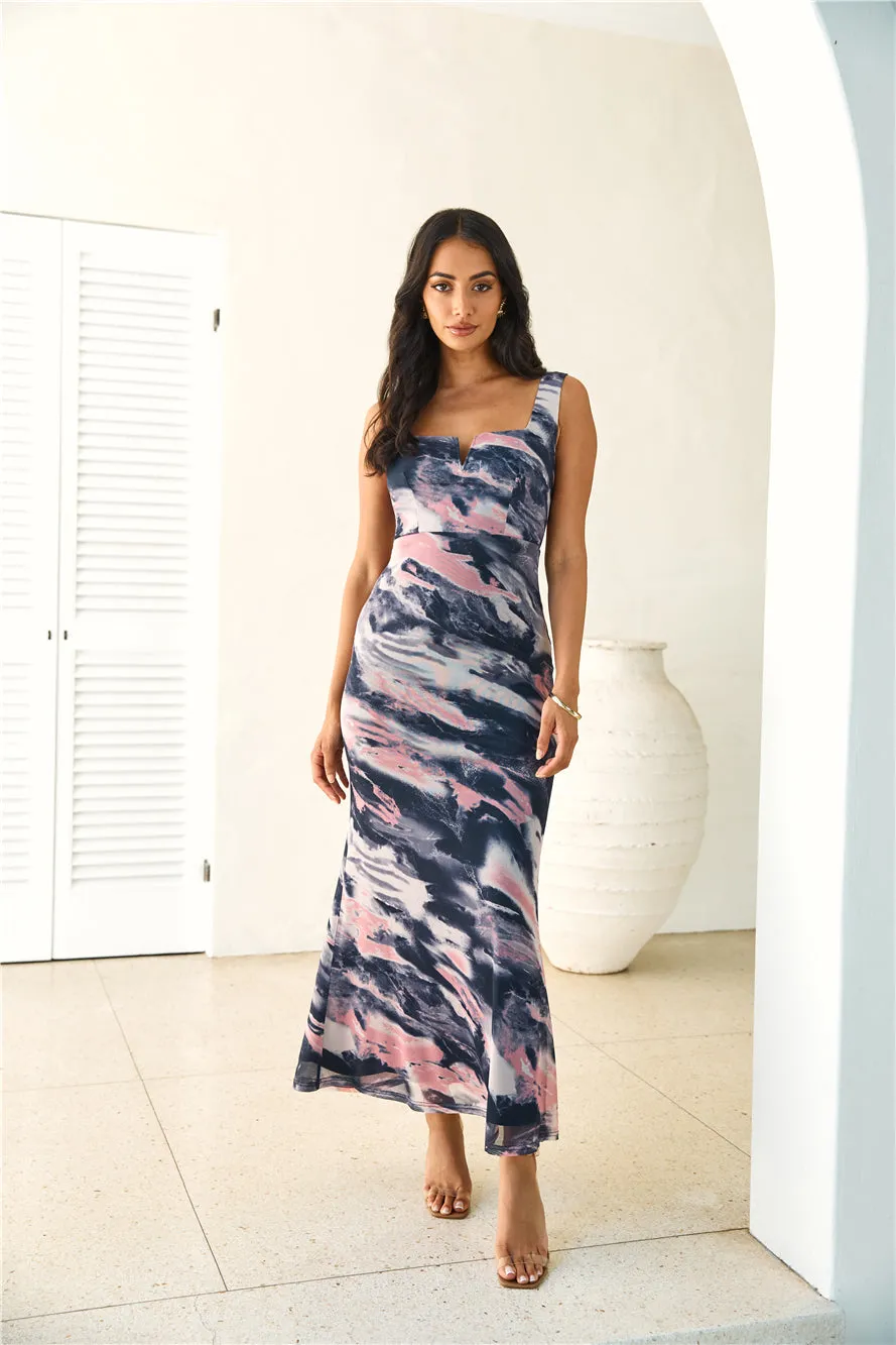 Dark Side Mesh Maxi Dress Purple sold by Hello Molly