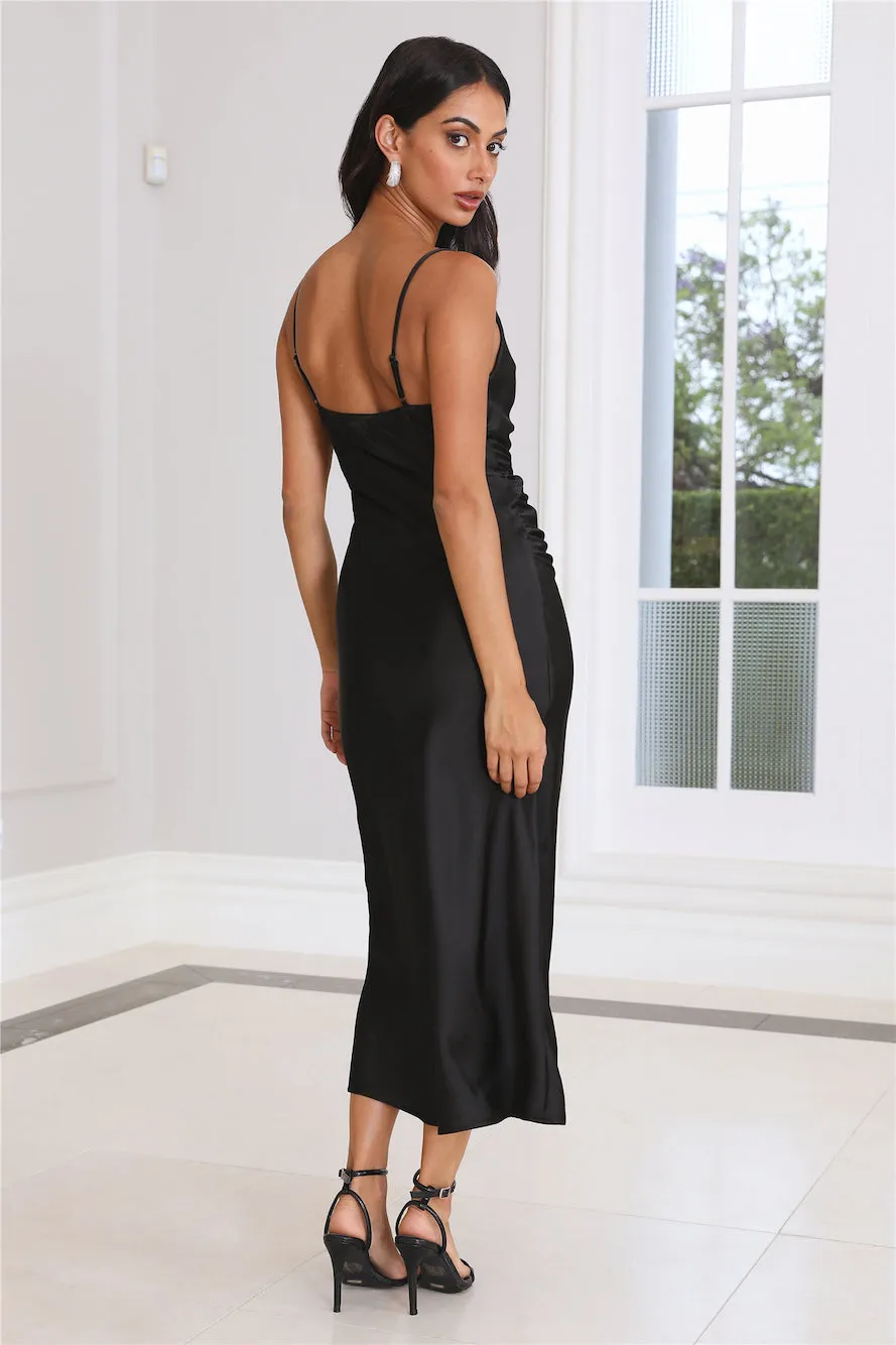 Silky Touch Satin Midi Dress Black sold by Hello Molly product image thumbnail 4