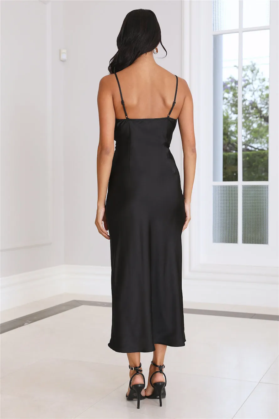Silky Touch Satin Midi Dress Black sold by Hello Molly product image thumbnail 5