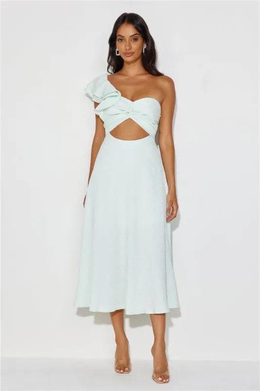 Mystery Lover One Shoulder Maxi Dress Sage sold by Hello Molly