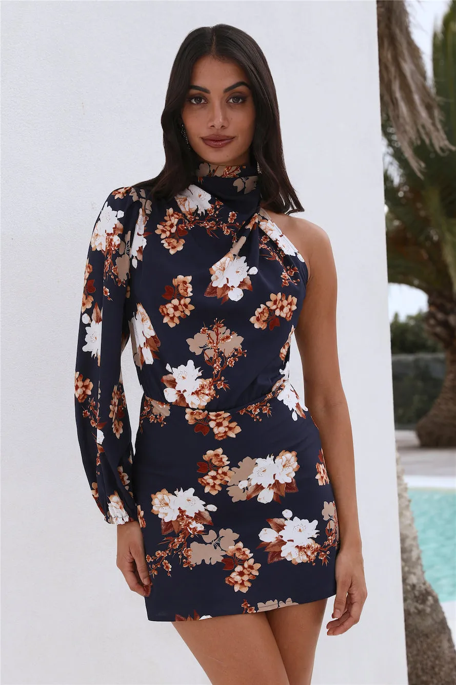 Party Edit Satin Mini Dress Navy sold by Hello Molly product image thumbnail 3