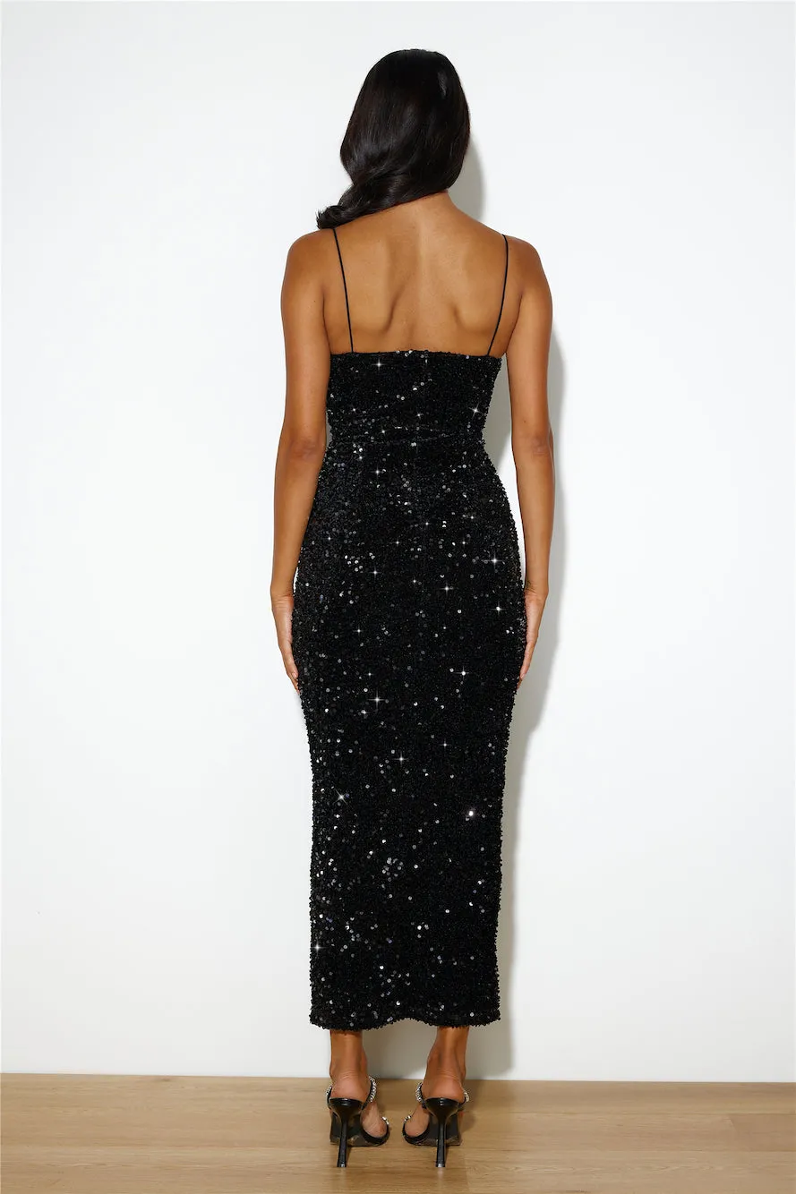 Party Mood Sequin Maxi Dress Black sold by Hello Molly product image thumbnail 5