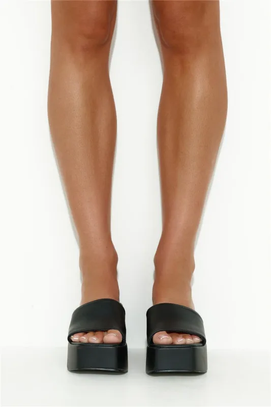 BILLINI Libby Platform Slides Black sold by Hello Molly