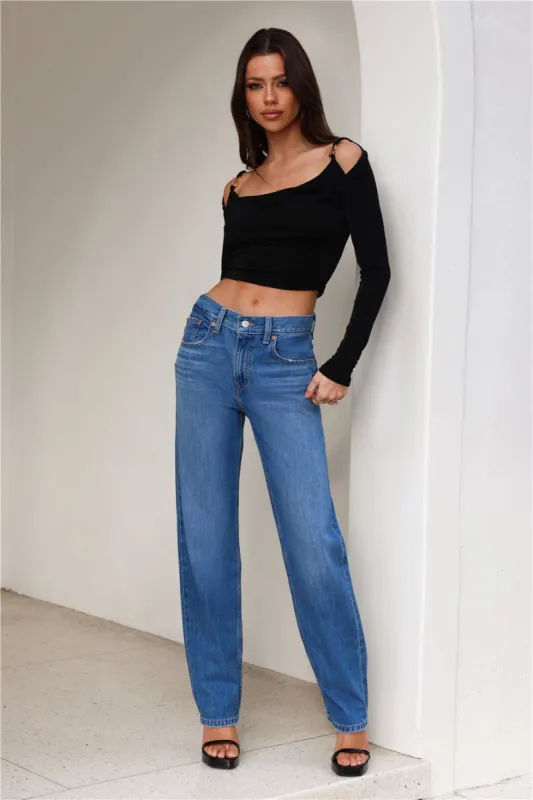 Influence Us Long Sleeve Crop Top Black sold by Hello Molly