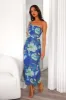 Celebrate Success One Shoulder Mesh Midi Dress Blue sold by Hello Molly