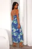Celebrate Success One Shoulder Mesh Midi Dress Blue sold by Hello Molly