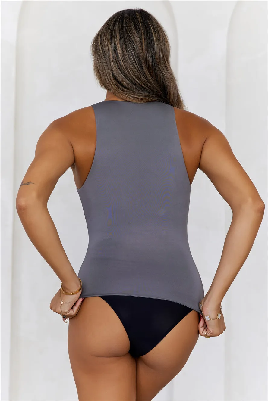 HELLO MOLLY BASE Repeat After Me Tank Top Charcoal sold by Hello Molly product image thumbnail 5