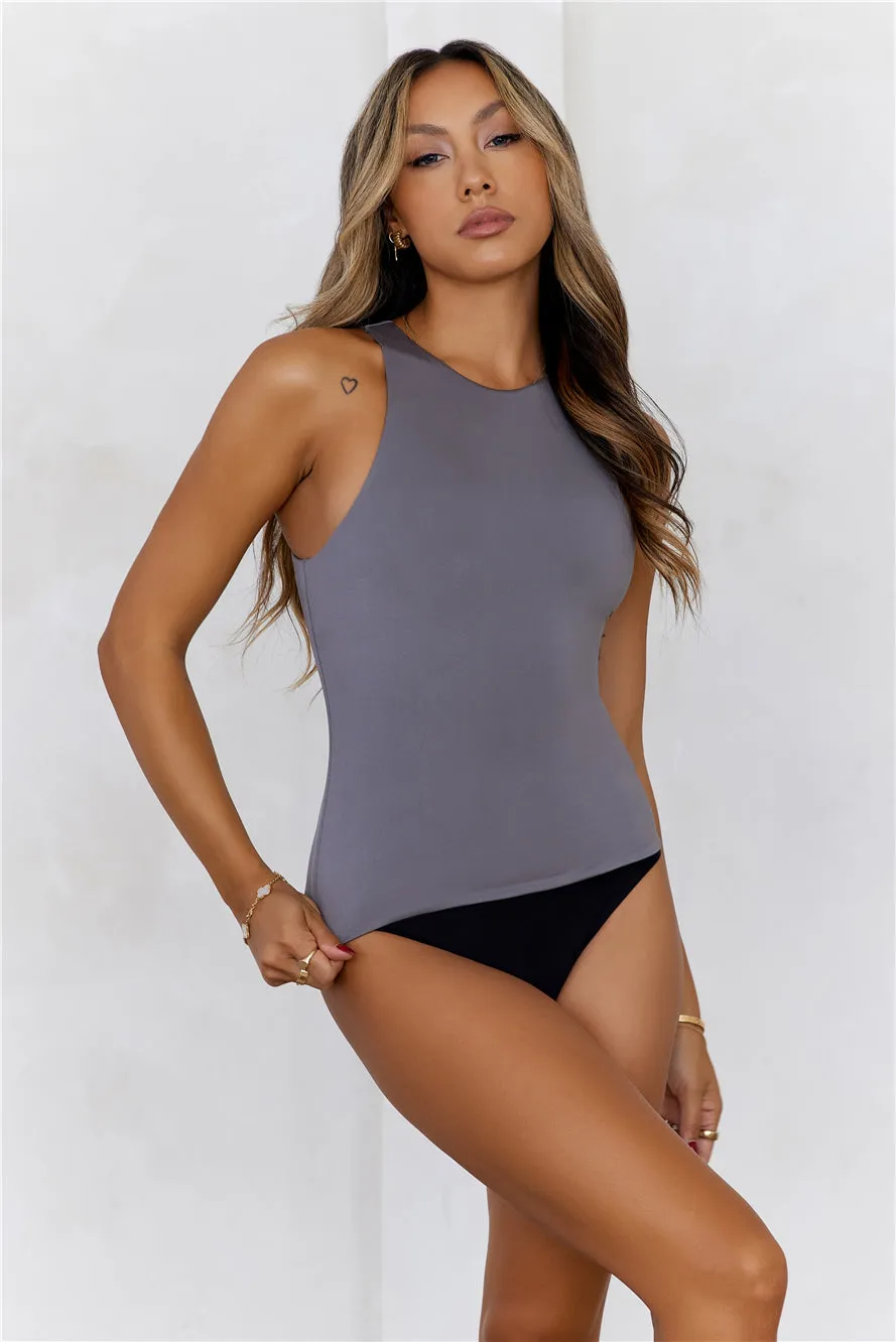 HELLO MOLLY BASE Repeat After Me Tank Top Charcoal sold by Hello Molly product image thumbnail 2