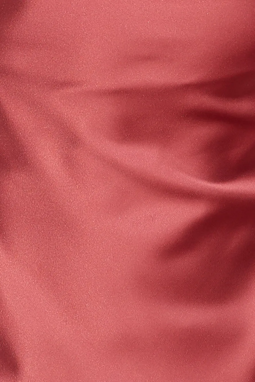 Wedding Season Satin Maxi Dress Rust sold by Hello Molly product image thumbnail 5