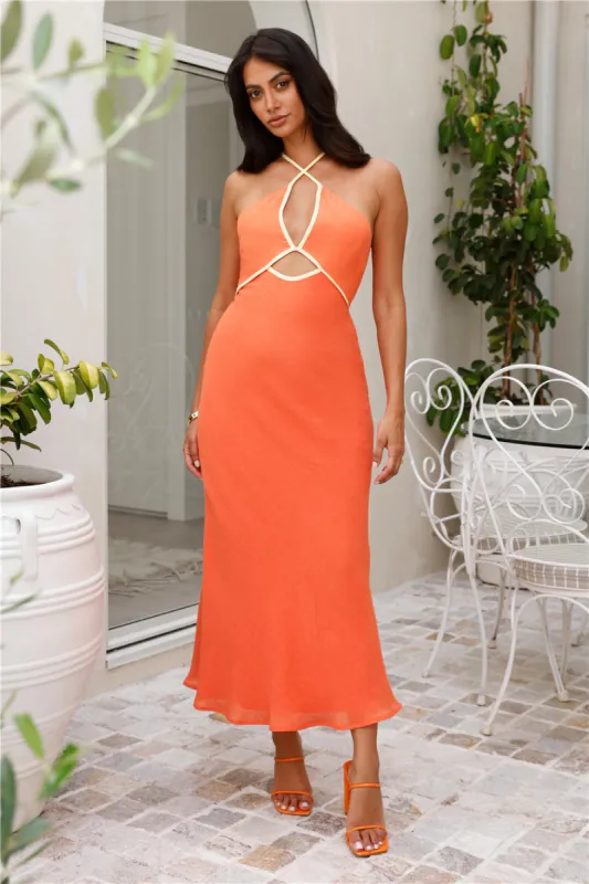 Natural Charm Maxi Dress Orange sold by Hello Molly
