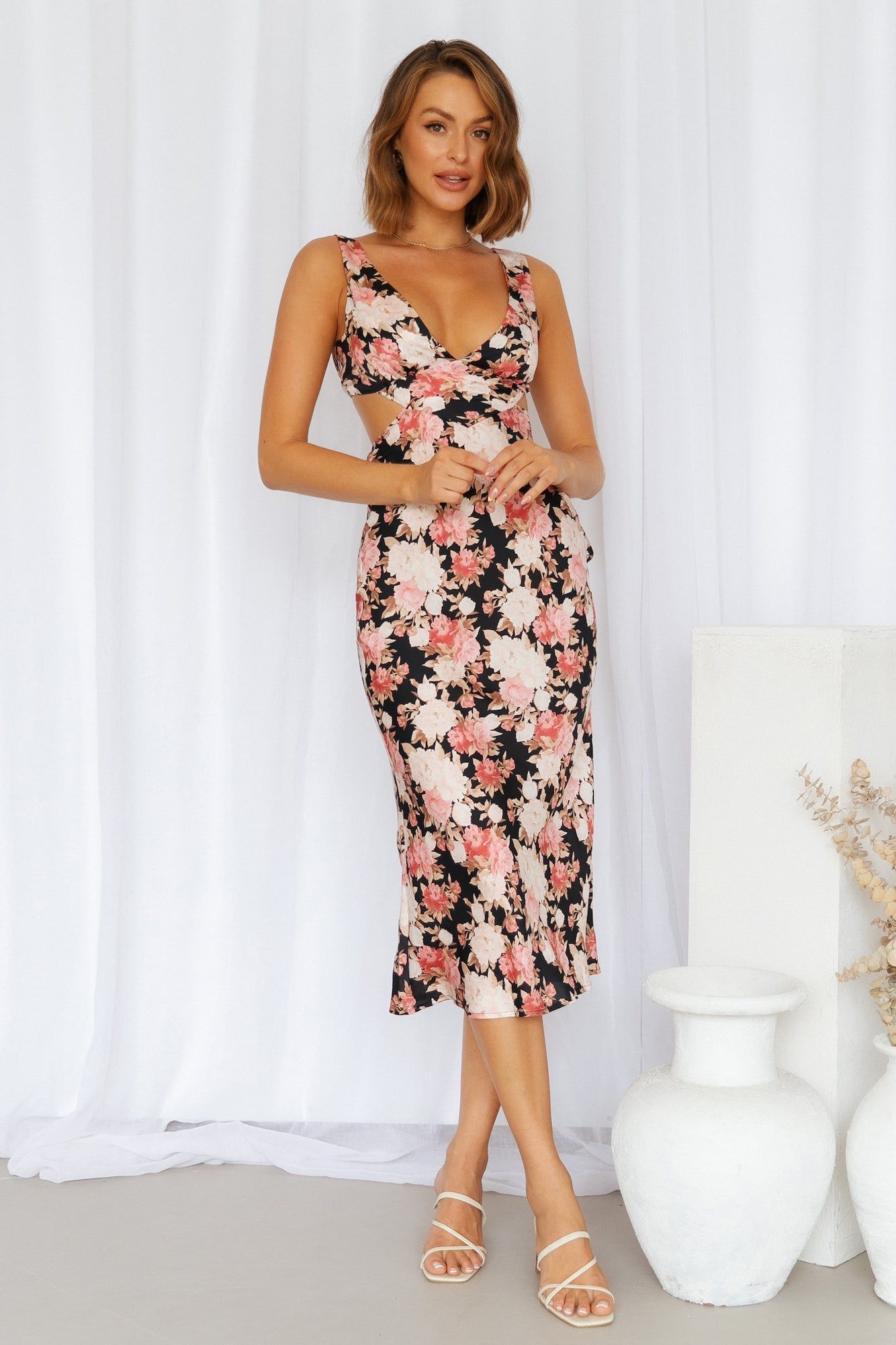 Always Glam Satin Midi Dress Black sold by Hello Molly product image thumbnail 3