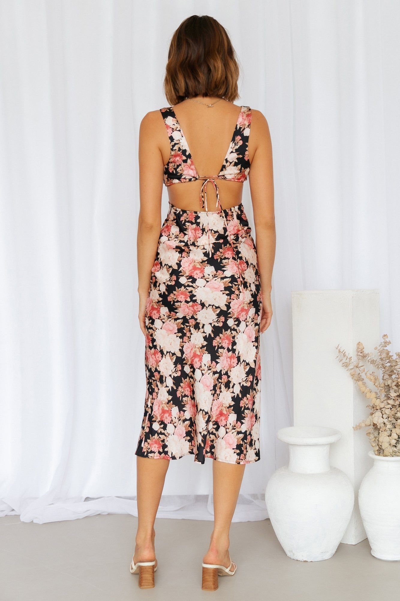 Always Glam Satin Midi Dress Black sold by Hello Molly product image thumbnail 4