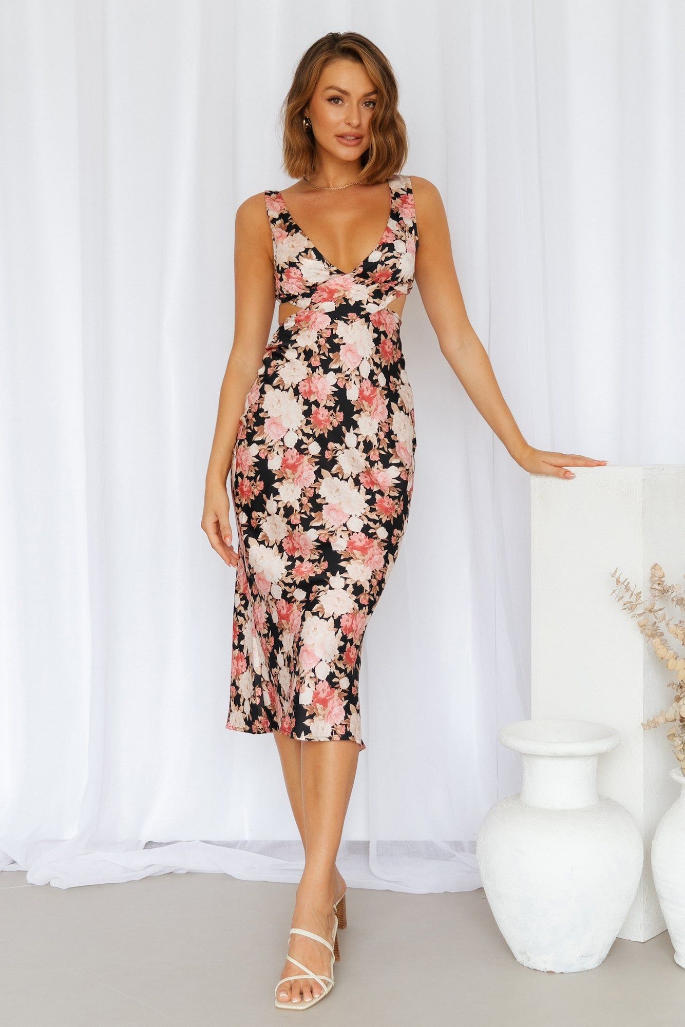 Always Glam Satin Midi Dress Black sold by Hello Molly product image thumbnail 2