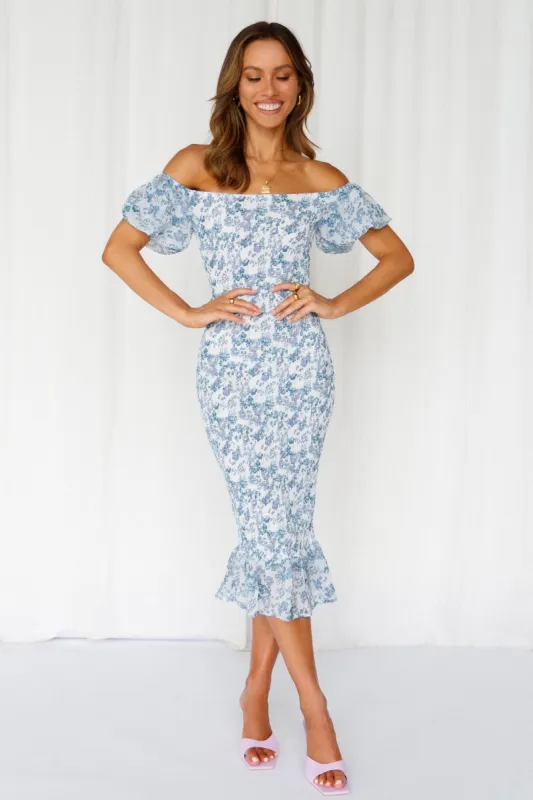 Blessings Midi Dress Blue sold by Hello Molly