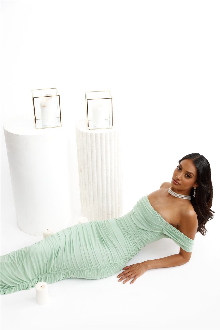 It's Pretty Mesh Maxi Dress Sage sold by Hello Molly product image thumbnail 5