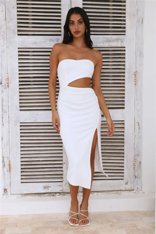 HELLO MOLLY Love At First Sight Midi Dress White sold by Hello Molly