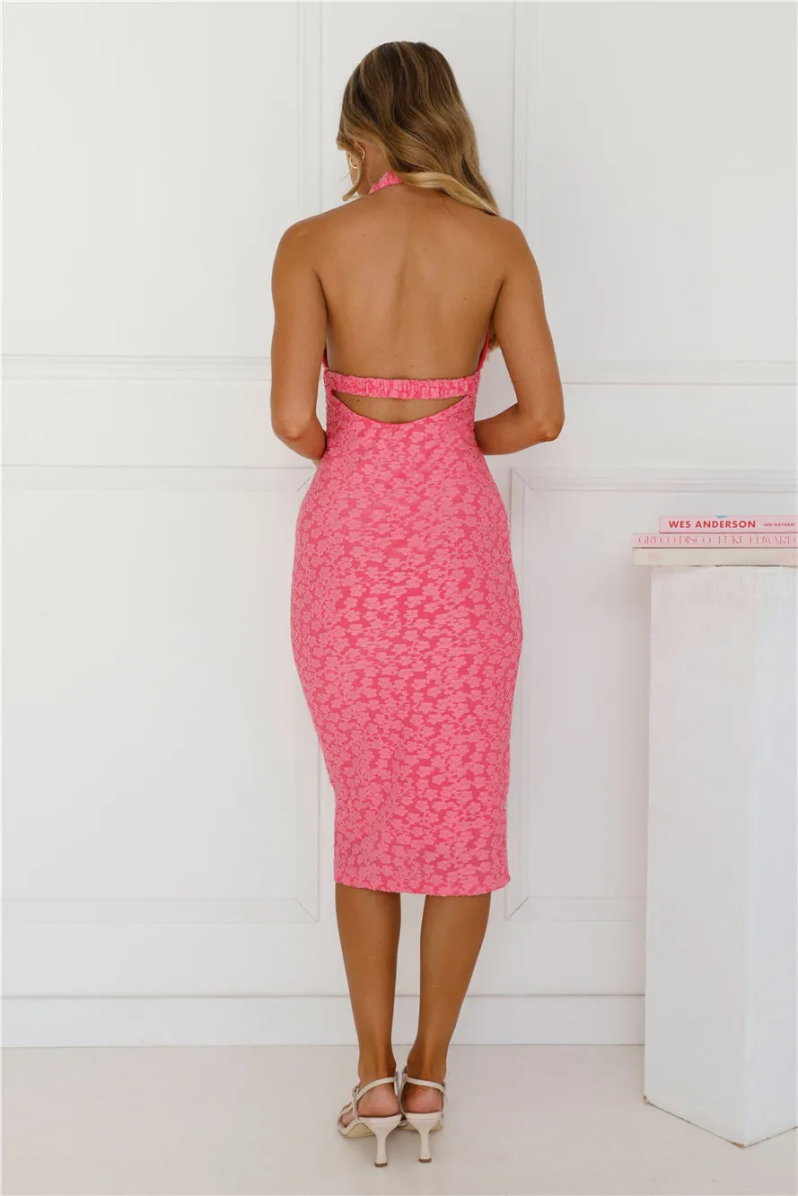 Sassy Socialite Halter Midi Dress Pink sold by Hello Molly product image thumbnail 5