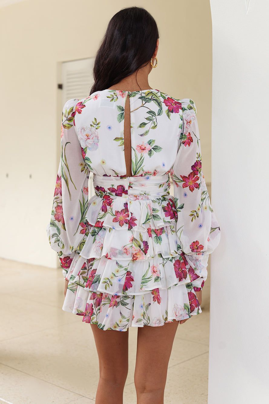 RUNAWAY Carlita Mini Dress Jaci Print White Floral sold by Hello Molly product image thumbnail 5
