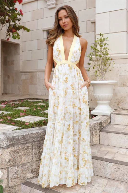 HELLO MOLLY Forward Fashion Maxi Dress Yellow sold by Hello Molly