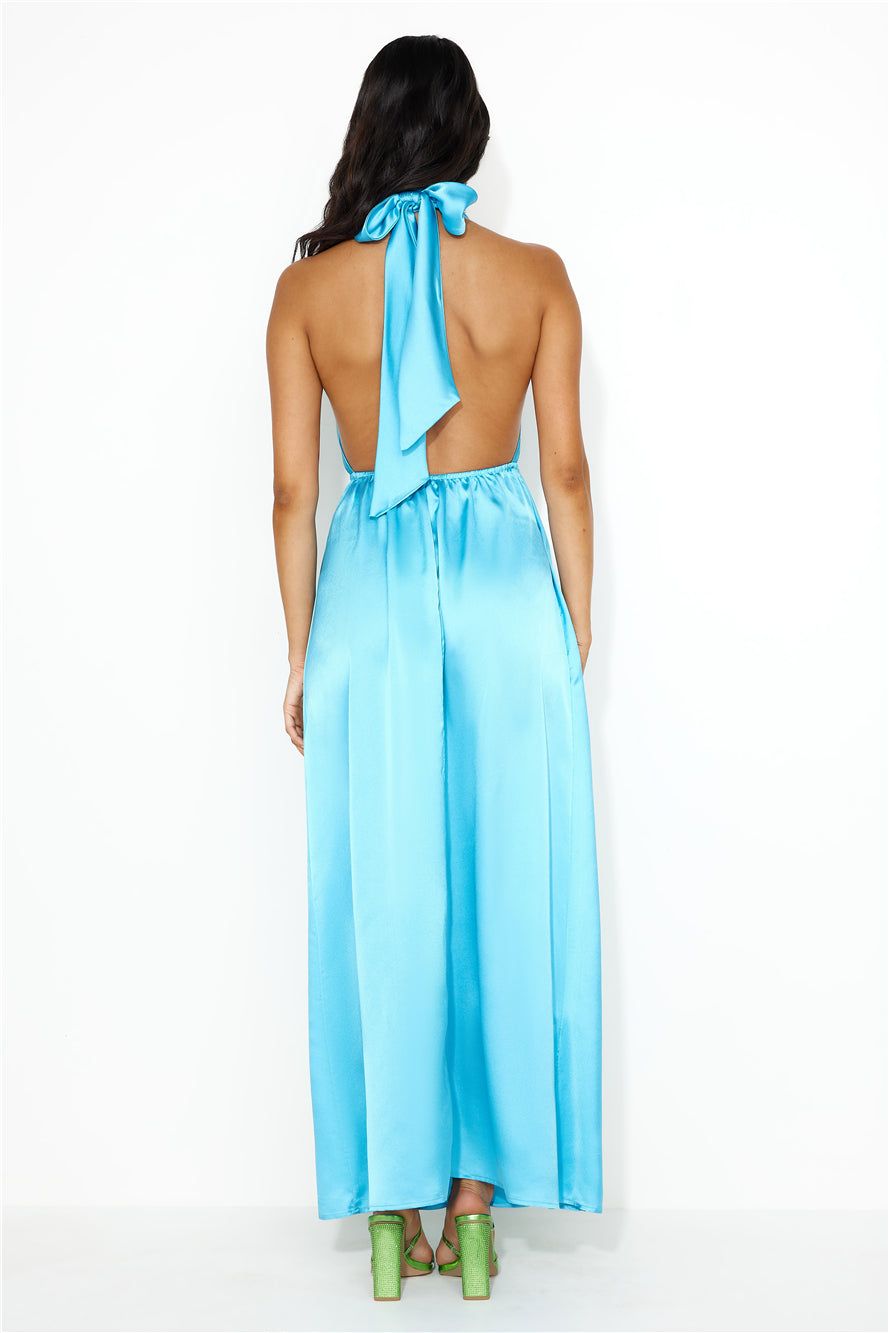 Exciting Event Satin Maxi Dress Blue sold by Hello Molly product image thumbnail 5