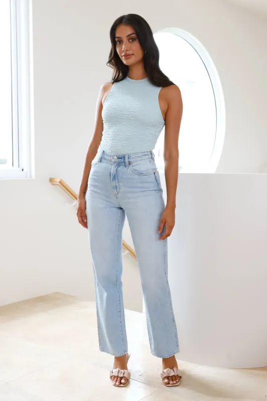 WRANGLER Claudia Hi Straight Jeans Utopian Blue sold by Hello Molly