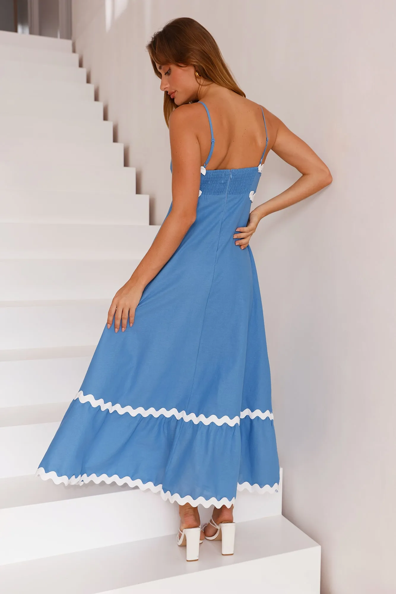 Waves Of Style Maxi Dress Blue sold by Hello Molly product image thumbnail 4