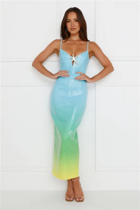 Benito Midi Dress Blue Ombre sold by Hello Molly