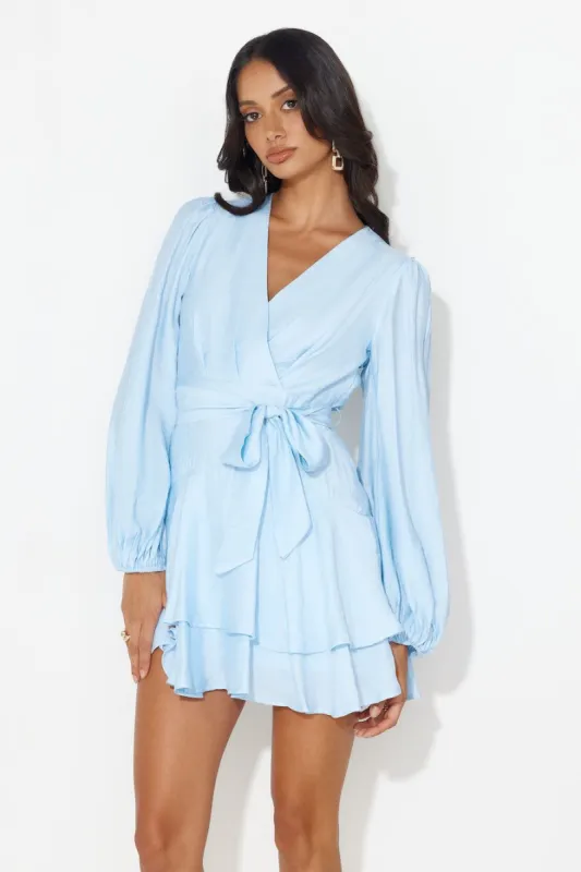 Found The One Long Sleeve Mini Dress Blue sold by Hello Molly