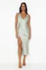 Accepting You Satin Midi Dress Sage sold by Hello Molly