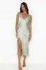 Accepting You Satin Midi Dress Sage sold by Hello Molly