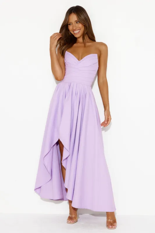 Wise Tales Strapless Maxi Dress Lilac sold by Hello Molly