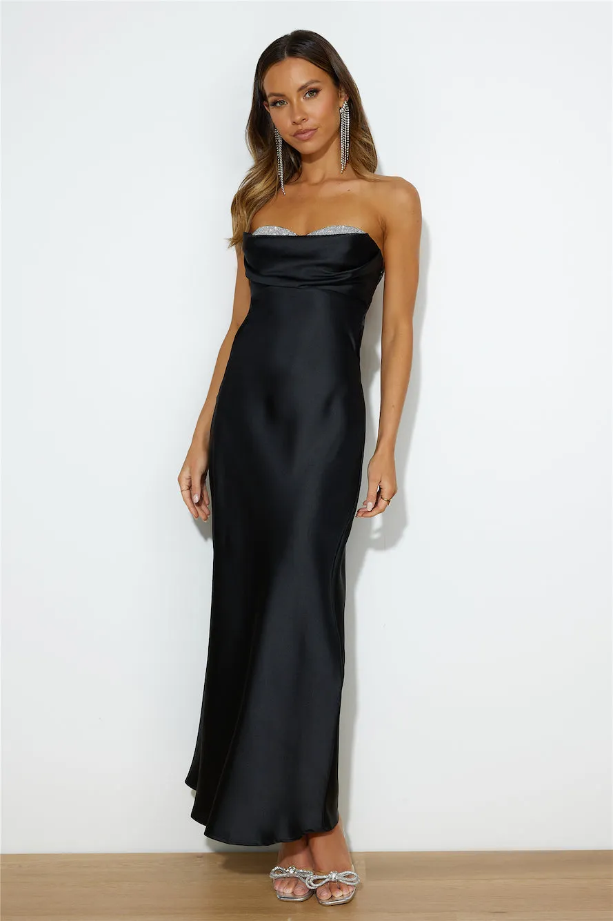 Luxe Dance Satin Maxi Dress Black sold by Hello Molly product image thumbnail 3