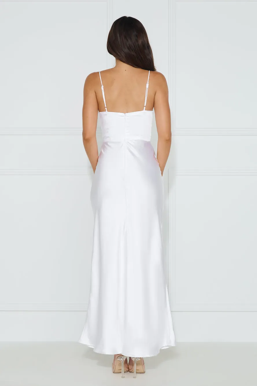 Lorelei Satin Maxi Dress White sold by Hello Molly product image thumbnail 5