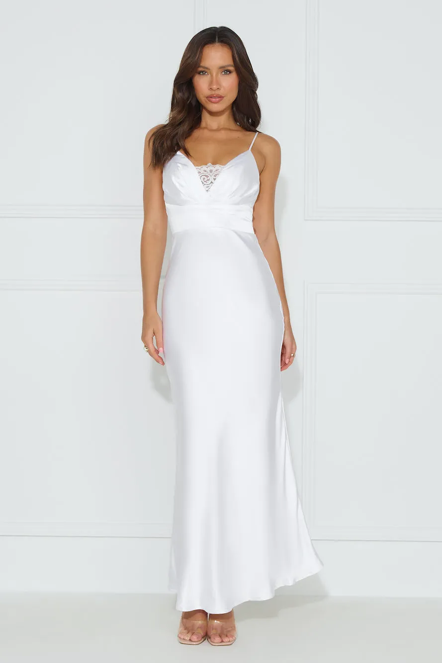 Lorelei Satin Maxi Dress White sold by Hello Molly product image thumbnail 2