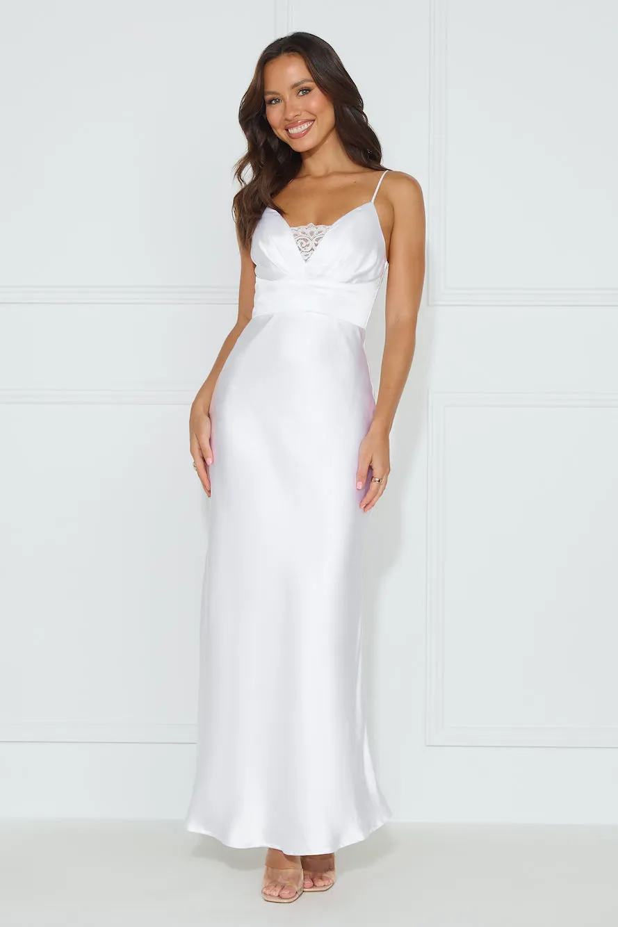 Lorelei Satin Maxi Dress White sold by Hello Molly product image thumbnail 3